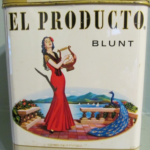 Vtg El Producto Blunt Cigar Tin 2 for 25 Cents Cigar Tobacco Tin w Lid - Empty - Picture 5 of 16